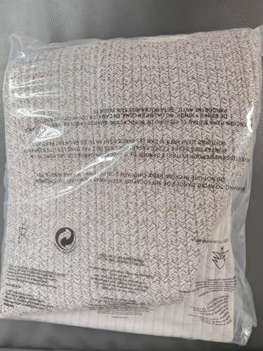 Opvouwbare wasmand met deksel, wasmand, gevlochten manden, groot en XXL, wit, bruin, katoenen mand, grote opbergmand (37 x 52 cm)
