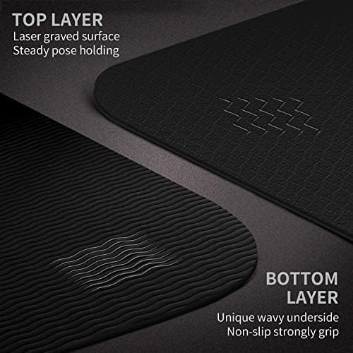 XXL-yogamat 213 x 81 cm, 6 mm dik, antislip en gewrichtsvriendelijk, extra lange TPE-fitnessmat voor lange mensen, yoga, pilates, gymnastiek, grondgymnastiek