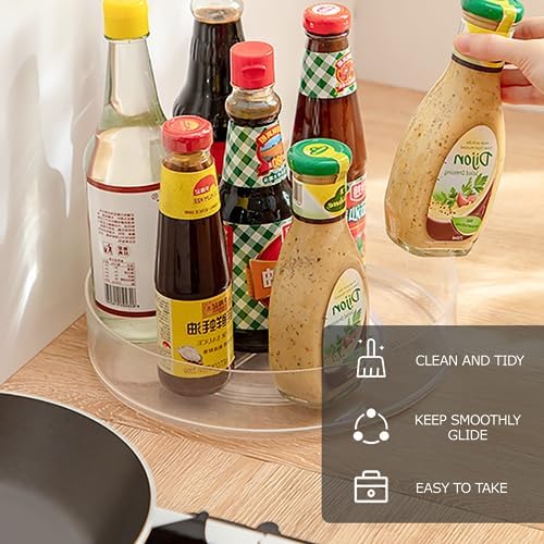 Draaiplateau-organizer 360° Lazy Susan kruidenrek, draaibaar, kruidenhouder, Spice Rack, keukenhouder, zonder boren, voor keukenorganizer, opbouw