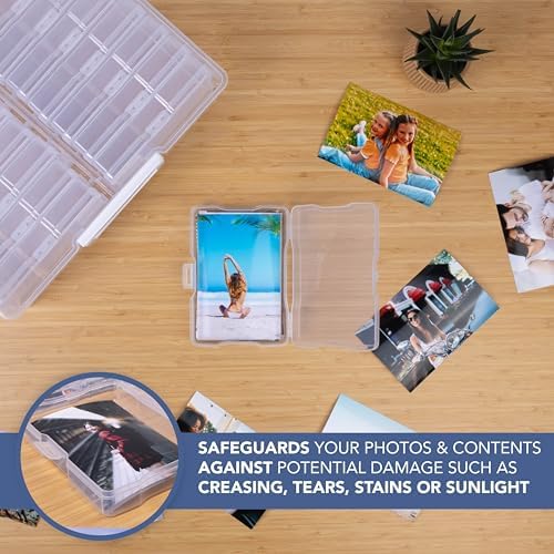4 x 6 foto-opbergdozen – doorzichtige foto-opbergdoos met 16 binnenvakken, voor 1600 foto's, transparante opbergdoos voor zaden, organizer