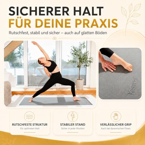 Yogamat incl. draagtas & videocursus I Antislip yogamat I Zachte gymnastiekmat I Sportmat 183 x 60 cm I Fitnessmat I Pilatesmat 6 mm dik