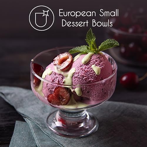 Luxe glazen ijscoupes, 265 ml, ijscoupes, 100% loodvrije dessertschaaltjes met bodem, trifle-, parfait-, ijs- en dessertcoupes voor fruit, voorgerechten