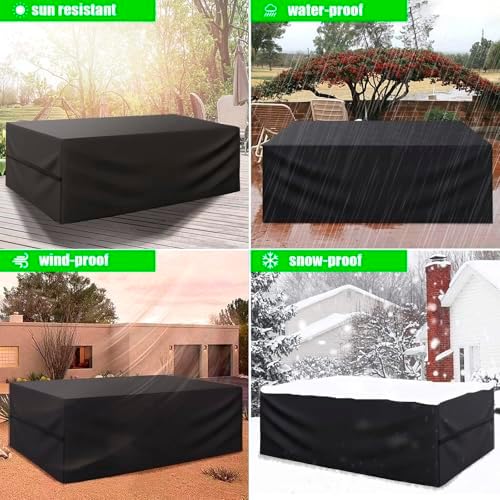 Tuinmeubelhoes, winterbestendig, zeil voor tuinmeubelen, slijtvast 600D Oxford-weefsel, winddicht, stofdicht, UV-bestendig, beschermhoes