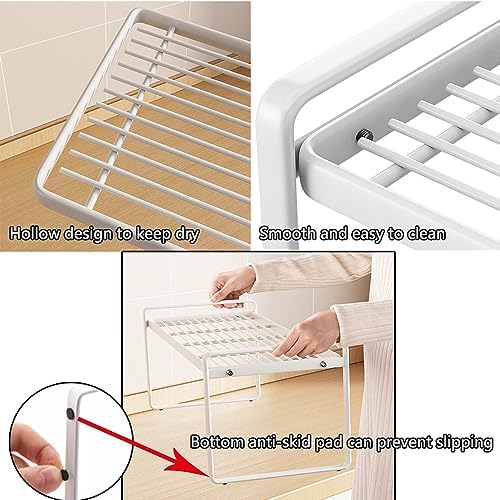 Keukenkast-organizer, inlegrek met antislipmat, keukenkast-inleg, voor keuken/badkamer/tafelblad/dressoir. (Wit)