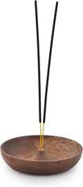 Ronde houten wierookschaal, wierookschaalhouder, asopvangbak voor interieur, thuiskantoor, club, aromatherapie (5 x 5 x 1 inch)