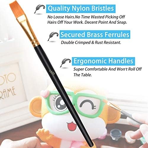 Nylonpenselen, kunstenaarspenselen, penselenset voor aquarel-, acryl- en olieverfschilderijen, perfect detailpensel voor beginners, kinderen, kunstenaars en schilders