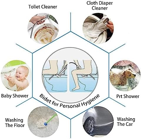 Bidet-handdoucheset, handdouche voor bidet met twee standen (straal/stroom) – voor douche, badkamer, hygiëne, toiletpapier, luierreiniging, met G
