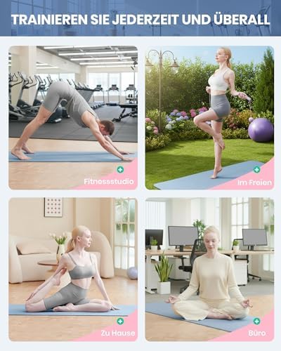 Yogamat antislip fitnessmat milieuvriendelijke TPE-sportmat met draagriem gymnastiekmat voor pilates yoga workout 183 x 61 x 0,6 cm