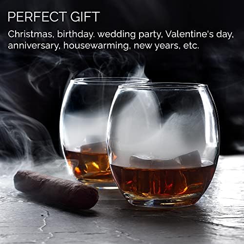 Premium drinkglazen, set van 6, whiskyglazen, 410 ml, 100% loodvrij, dessertglazen, whiskyglazen, sapglazen, bekerglazen, bekerglazen