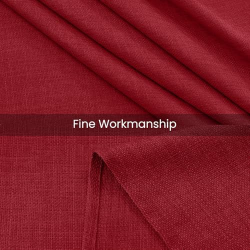 Wasbaar tafelkleed met lotuseffect, vierkant, 140 x 240 cm, waterafstotend, linnenlook, voor feestdecoratie, rood