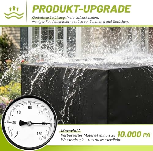 Tuinmeubelhoes, waterdicht, zeil voor tuinmeubelen, winterbestendig, 420D-beschermhoes voor tuintafel, tuinmeubelen, tafel, rechthoekig