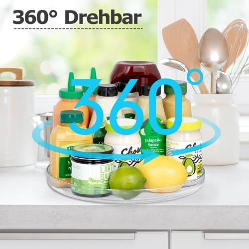 Draaiplateau-organizer 360° Lazy Susan kruidenrek, draaibaar, kruidenhouder, Spice Rack, keukenhouder, zonder boren, voor keukenorganizer, opbouw