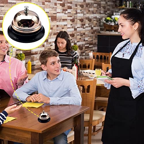 Tafelbel, metalen tafelbel, zeer functioneel, veelzijdig inzetbaar, receptiebel, geschikt voor hotels, restaurants, keukens, scholen, bars (roségoud, Pa
