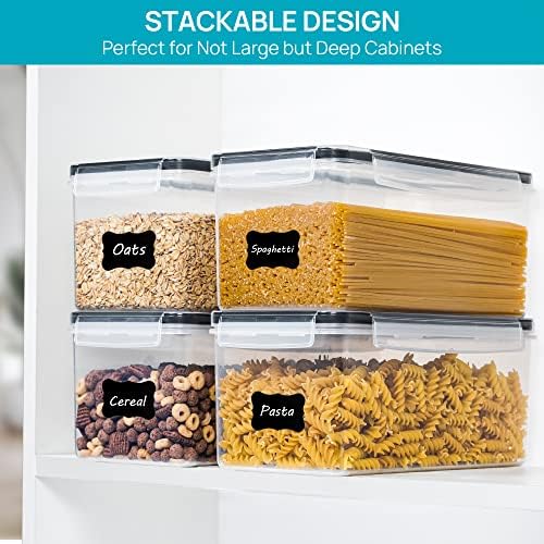 3,2 l voorraadpotten met deksel, luchtdicht, set van 4, BPA-vrije voorraaddozen, keuken, spaghettibewaring, pasta, voorraadpotten voor pasta, muesli, cornflakes