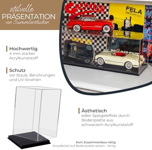 Acrylvitrine voor modelauto's, figuren, verschillende maten, transparant