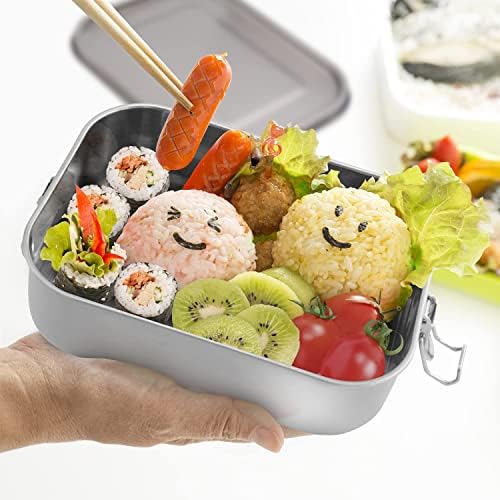 Rechthoekige broodtrommel, broodtrommel met scheidingswand, vershouddozen, lekvrij, roestvrij staal, lekvrij, lunchbox, broodtrommel van roestvrij staal
