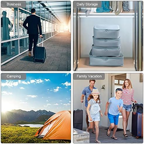 Koffer-organizer-set, 8-delig, opbergkubussen, waterdichte reiskledingzakken, opbergzakken voor koffers, opbergkubussen met schoenenzak, USB-kabelzak
