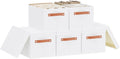 Set van 5 opbergboxen, opvouwbare opbergboxen met deksel, opbergmanden met handvatten, stoffen boxen voor het opbergen van kleding, wit, 38 x 25 x 21 cm