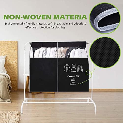 Stofbeschermende kledinghoes, ademend, 90 x 110 cm, dikke kledinghoes, lange stofbescherming, bescherming tegen vocht, kleerhanger, kleding, transparant, Wi