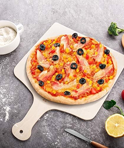 Houten pizzaschep, 42 x 30 cm, pizzaschep, tarte flambée-plank, pizzaplank voor zelfgemaakte pizza en brood (set van 3)