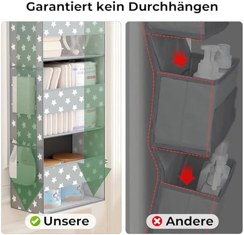 Ging-deurorganizer met 4 vakken, hangende opbergorganizer voor de achterkant van de deur, grijze deurplank om op te hangen, deurorganizer, hangende organizer voor de slaapkamer