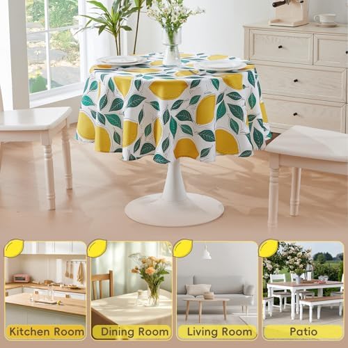 Rond tafelkleed 150 cm Wasbaar tafelkleed Waterafstotende ronde tafelkleden Buitentafelkleed Tuintafelkleed voor keuken, eettafel, salontafel