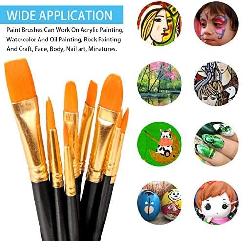 Nylonpenselen, kunstenaarspenselen, penselenset voor aquarel-, acryl- en olieverfschilderijen, perfect detailpensel voor beginners, kinderen, kunstenaars en schilders