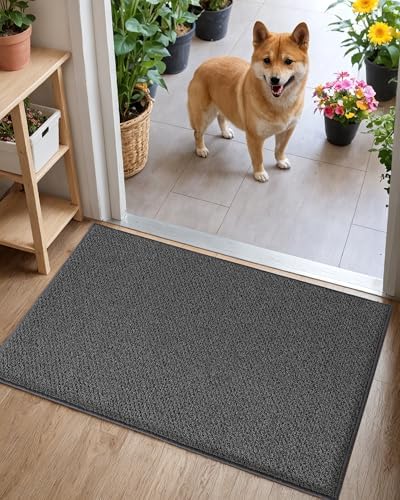 Vloermat voor binnen en buiten, 60 x 110 cm, antislip vuilvangmat, wasbare & absorberende vloermat, entreemat, deurmat, vloermat voor de entree, voordeur
