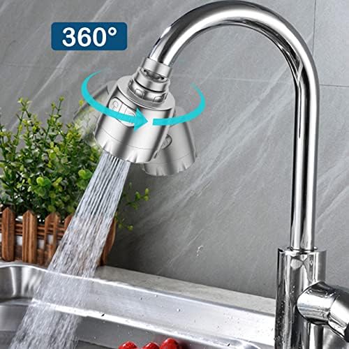 Kraanbeluchter, 360 graden draaibare zwenkkop, waterbesparende zeefbeluchter, kraanopzetstuk, mengmondstuk met dubbele functie, geschikt voor de keuken, 22 mm