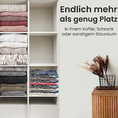 Vacuümzakken voor kleding, 6-delige XL-set – Vacuümzakken, herbruikbaar, 100% lekvrij, stevige reiscompressiezakken, kledingzak, opbergzak, vacuüm