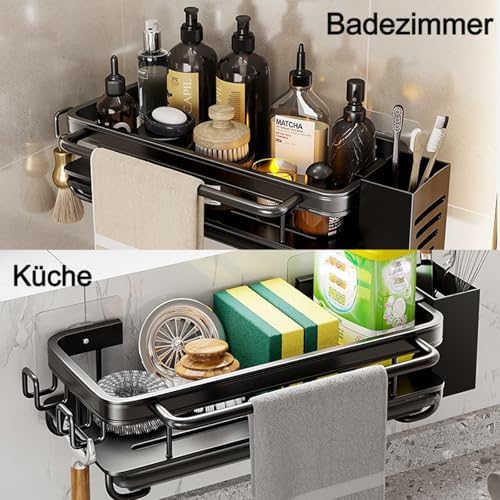 Keukengootsteenorganizer, sponshouder met afdruipbakje, keukengootsteenorganizer met theedoekhouder en twee haken, hangende keukengootsteenorganizer van metaal