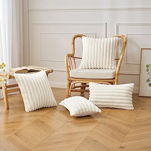 Pluche kussensloop, 40 x 40 cm, decoratieve zachte kussenslopen, kunstbont, bankkussens, zachte decoratieve kussensloop voor woonkamer, slaapkamer, S