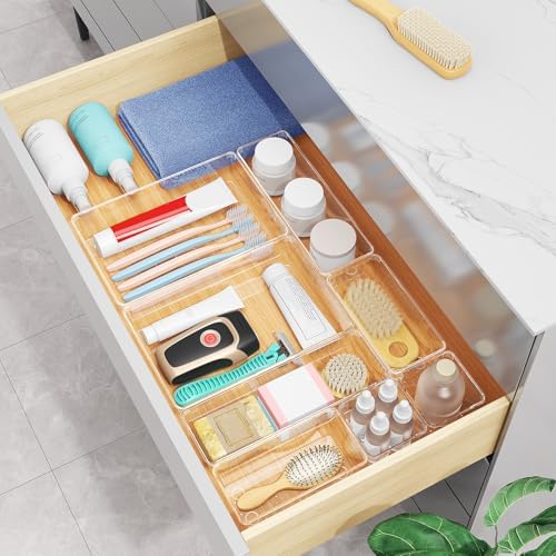 Lade-organizer, 12-delige make-uptafel-organizer in 4 maten, lade-organizer, make-up-organizer, lade-organisationssysteem voor bureau, kantoor, keuken