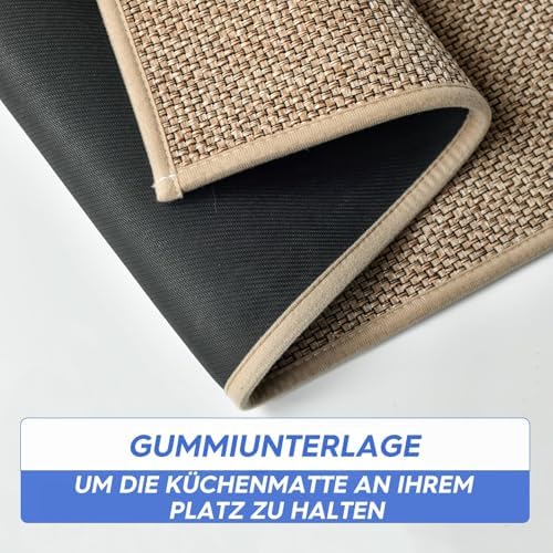 Absorberend Woonaccessoires Keukenmatten Set van 2 wasbare decoratieve matten voor binnen en buiten – 43 x 73 en 43 x 118 cm