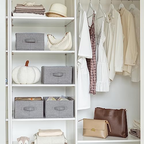 Jeans-organizer, set van 4 broeken-organizers voor de kledingkast, lichtgrijze opbergboxen, kledingkast, opvouwbare kledingkast-organizer, kleding, truien
