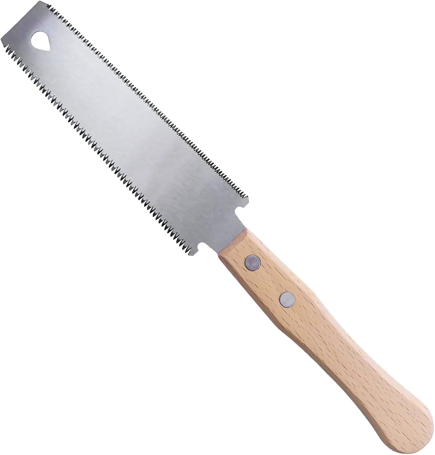 Kleine handzaag, Japanse handzaag, dubbelzijdige trekzaag 12/17 TPI, licht, flexibel zaagblad, handzaag voor houtbewerking met houten handgrepen voor fijne zaagsneden