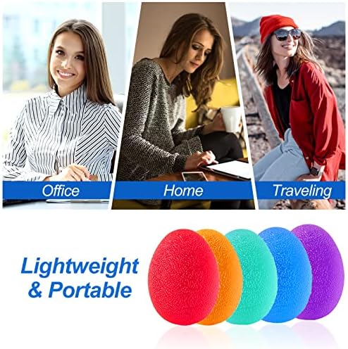 Antistressballen voor volwassenen, set van 5 antistressballen met verschillende hardheden, handtrainer, vingertainer-bal, antistressbal, antistressbal