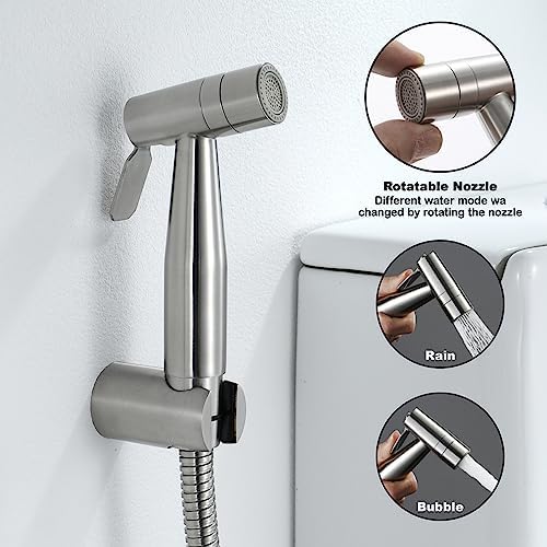 Bidet-handdoucheset, handdouche voor bidet met twee standen (straal/stroom) – voor douche, badkamer, hygiëne, toiletpapier, luierreiniging, met G