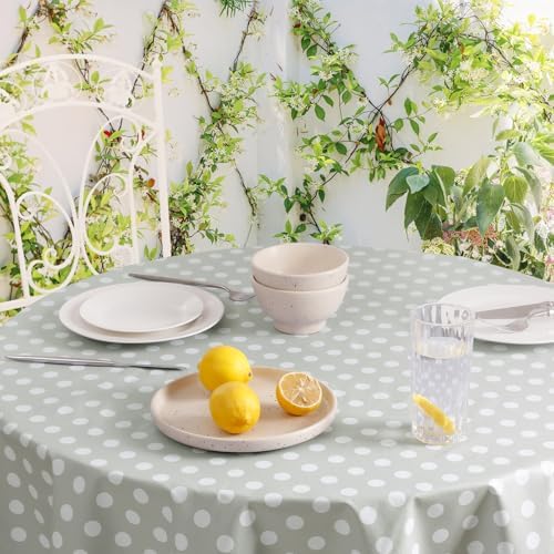 Klein tafelkleed van tafelzeil, tafelkleed voor buiten, rond, 80 cm, tafelkleden voor buiten van grijs PVC, weerbestendig en waterdicht, tuintafel, restaurant, tuin,