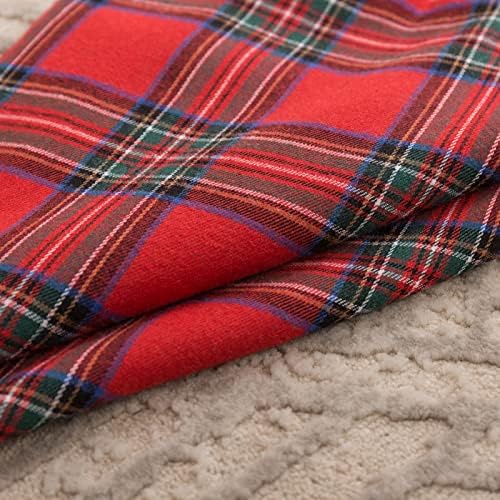 Set van 2 Schotse sierkussenhoezen, kussenhoezen met rood tartanruitpatroon en verborgen ritssluiting, voor bank, slaapkamer, woonkamer, auto, 45 x 45 cm, grote Te