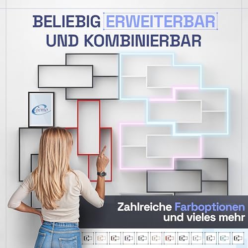Wandrek Wit Boekenrek Houten hangrek Zwevend rek voor woonkamer, slaapkamer en keuken