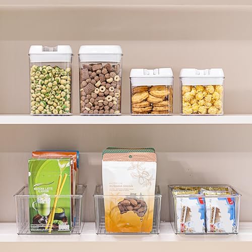 2 koelkastorganizers met 4 vakken, BPA-vrije stapelbare voorraaddozen voor theezakjes, snacks, kruiden