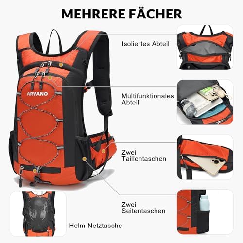 Fietsrugzak, lichte skirugzak, kleine wandelrugzak, MTB, fietsrugzak, 15 liter, multifunctionele hardlooprugzak voor dames en heren