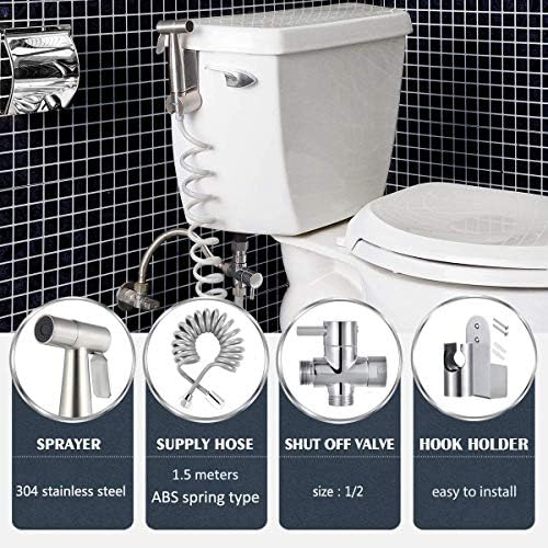 Bidet-sproeikop voor toilet, badkamer, toiletreiniging, sproeikraan met ABS-slang voor vrouwen, wasgoed en huisdieren