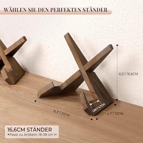 Bordhouder voor standaard – 16,6 cm bordhouder, houten bordhouder, fotolijsthouder, decoratieve tafelstandaard voor tentoonstellingen – 1-pack