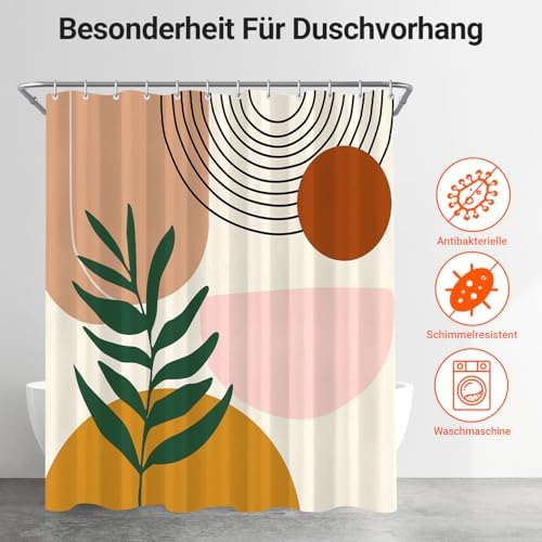 Douchegordijn, 180 x 200 cm, zonnebloembladeren, verzwaarde zoom, schimmelbestendig, textiel, waterafstotend, wasbaar, polyesterweefsel, badgordijnen met 12 oogjes en douchegordijnringen, voor de badkamer,