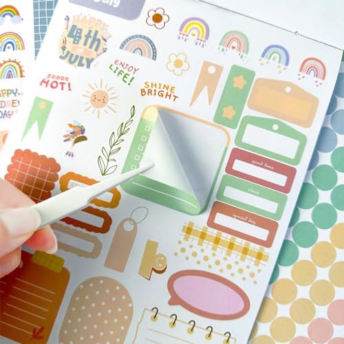 24 vellen/1700+ planner-stickers voor maandplanners, maandplanners, stickers, bullet journal, stickers, scrapbooking-stickers, kalenderaccessoires,