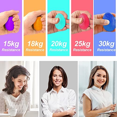 Antistressballen voor volwassenen, set van 5 antistressballen met verschillende hardheden, handtrainer, vingertainer-bal, antistressbal, antistressbal