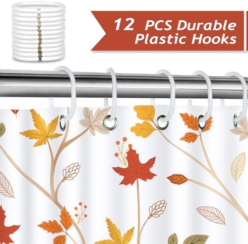 Douchegordijn Esdoornbladeren Natuurlijke bladeren Herfst Planten Gele douchegordijnen 180 x 180 cm Schimmelbestendig Waterdicht Polyesterweefsel Wasbaar Badkamer-C