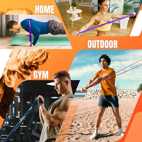 Weerstandsbandenset met 3 weerstanden, fitnessbanden van natuurlijk latex, weerstandsbanden voor spieropbouw, fitnessstudio, crossfit, thuisgebruik, inclusief draagtas